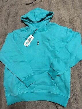 Teal Hooded Pullover Sweatshirt